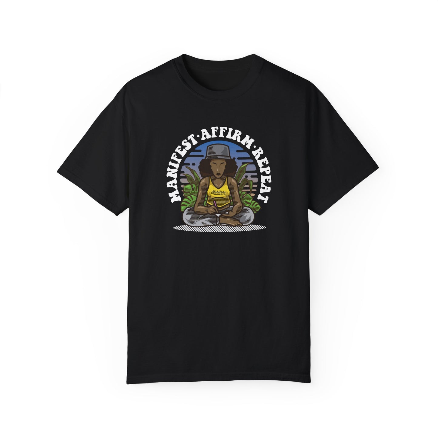 Manifest Affirm Repeat T-shirt | Unisex Positive Vibes Tee for Mindfulness, Self-Care, Gift for Friends, Yoga Lovers