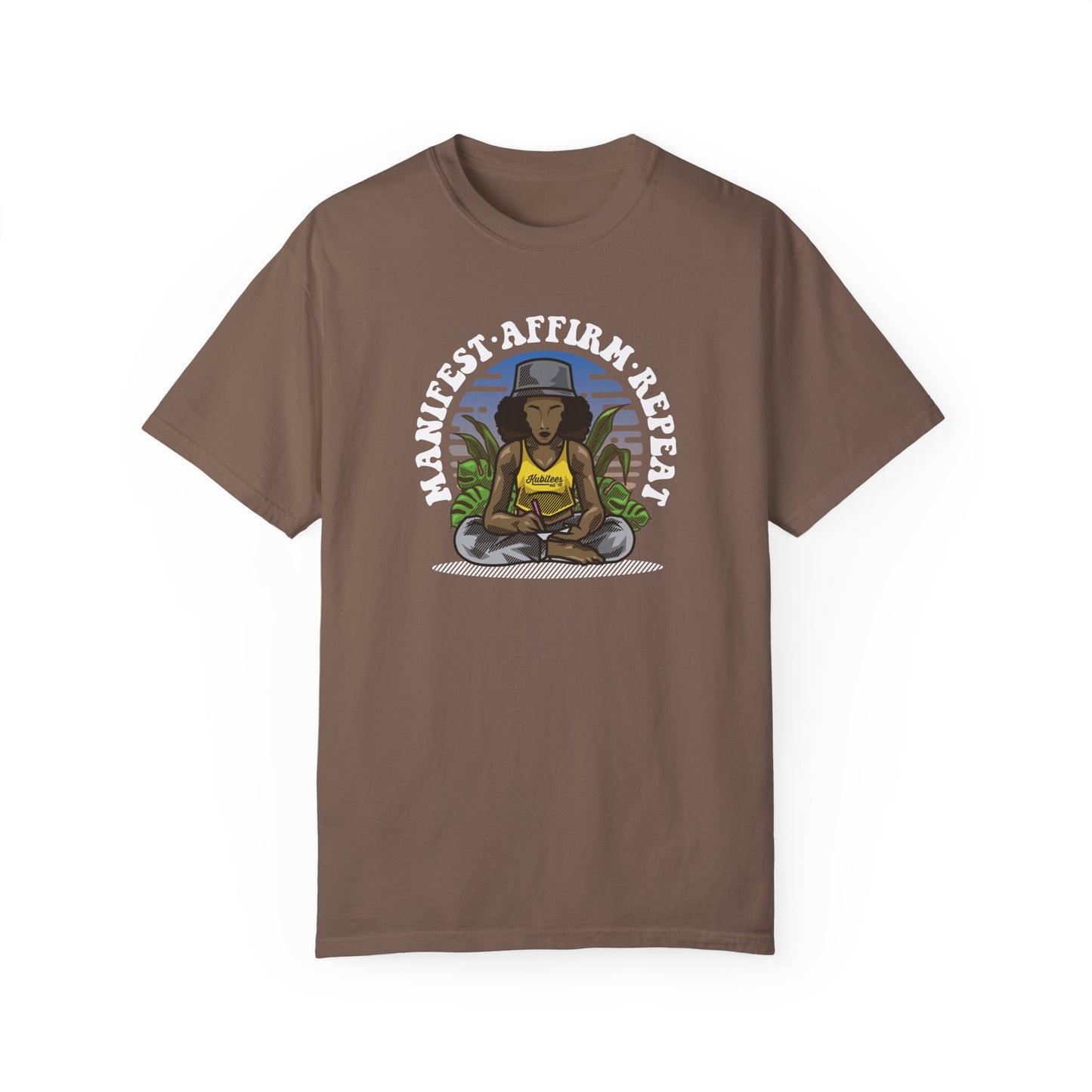 Manifest Affirm Repeat T-shirt | Unisex Positive Vibes Tee for Mindfulness, Self-Care, Gift for Friends, Yoga Lovers