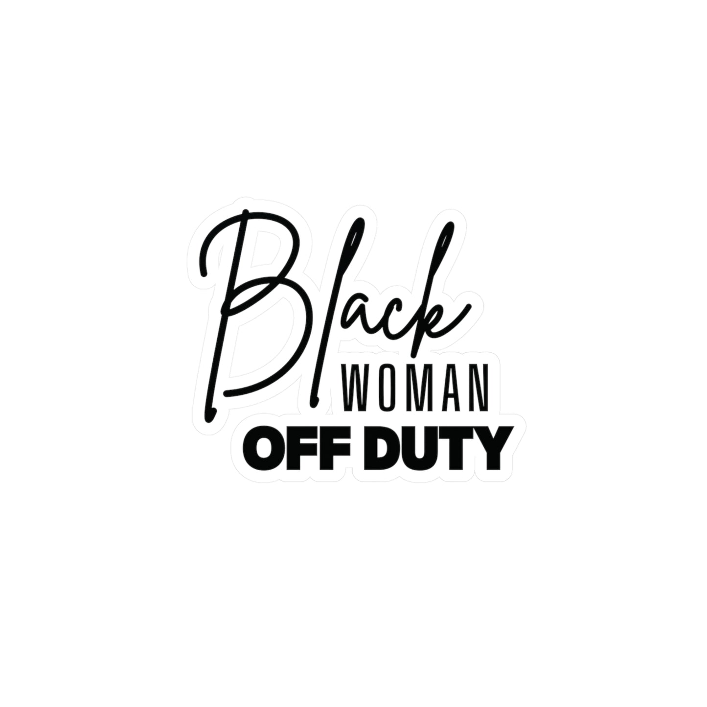 Black Woman Off Duty Sticker