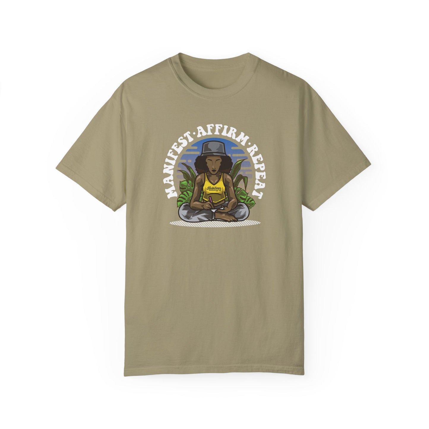 Manifest Affirm Repeat T-shirt | Unisex Positive Vibes Tee for Mindfulness, Self-Care, Gift for Friends, Yoga Lovers