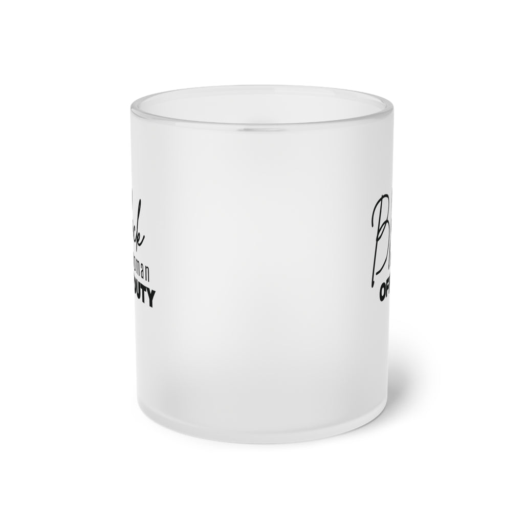 Black Woman Off Duty Frosted Glass Mug