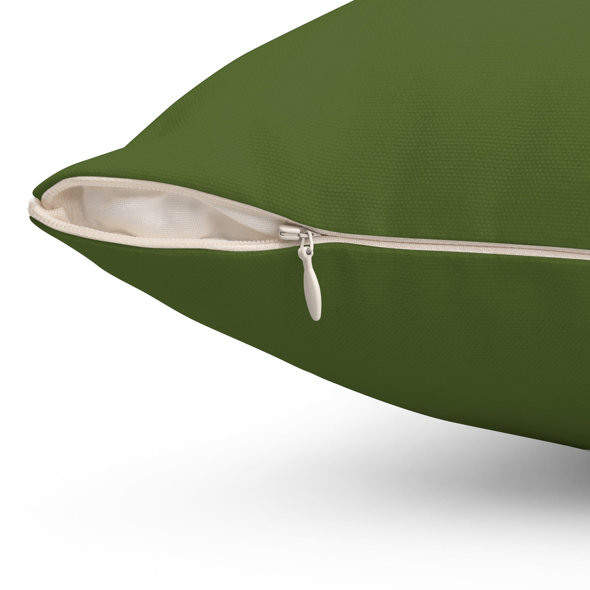 Khaki Green Throw Pillow With White Afro Pick Comb