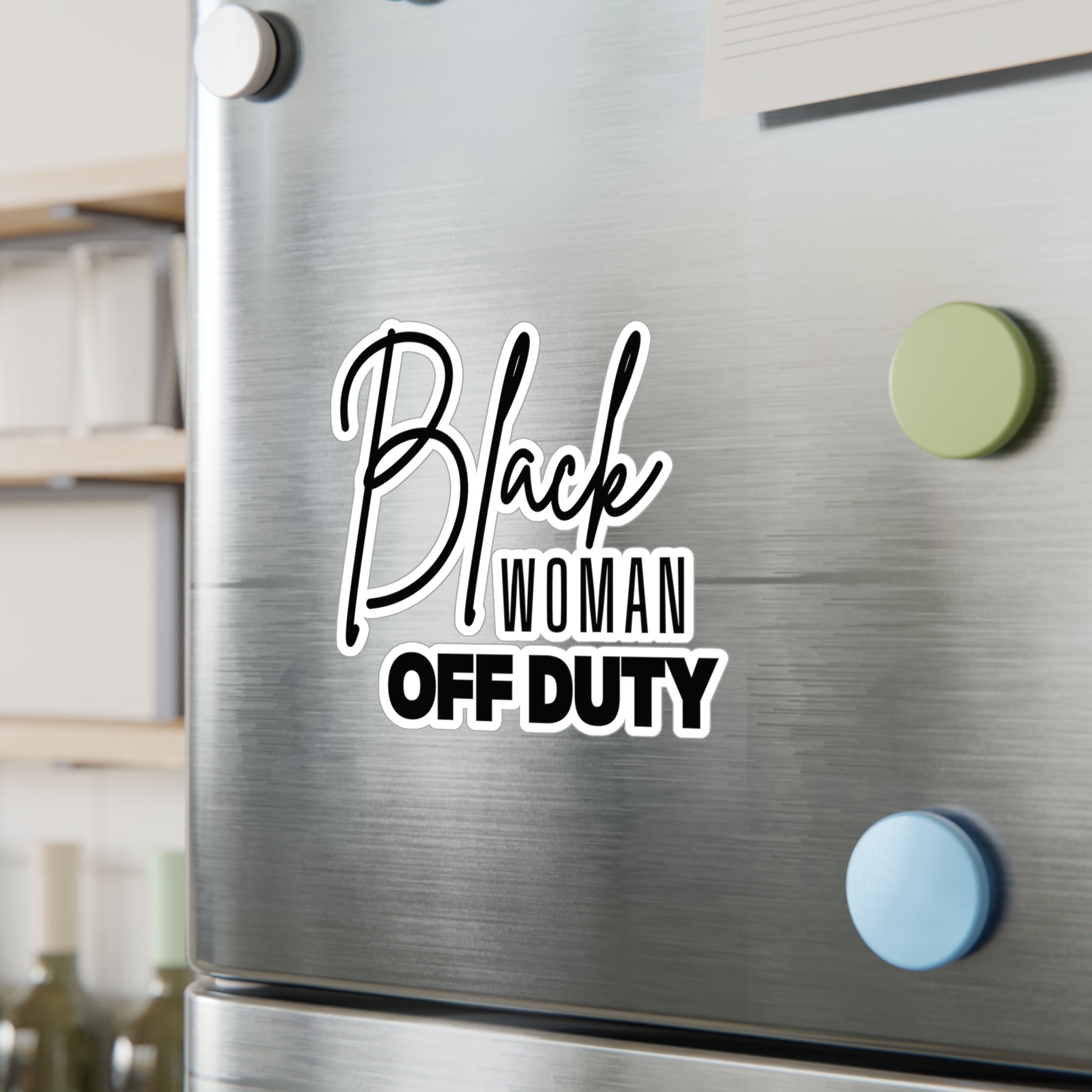 Black Woman Off Duty Sticker