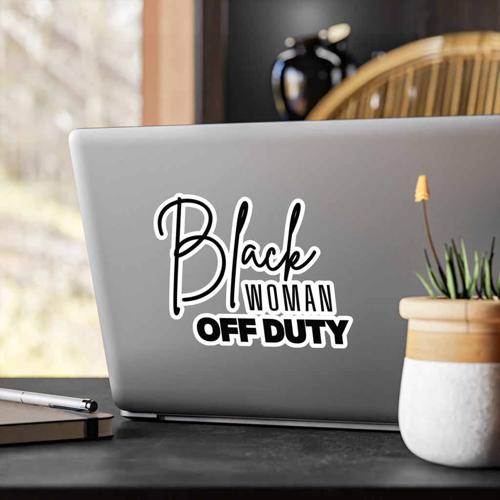 Black Woman Off Duty Sticker