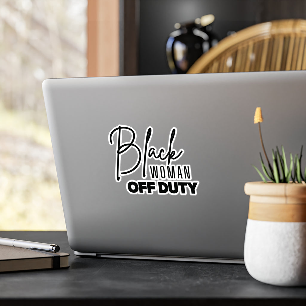 Black Woman Off Duty Sticker